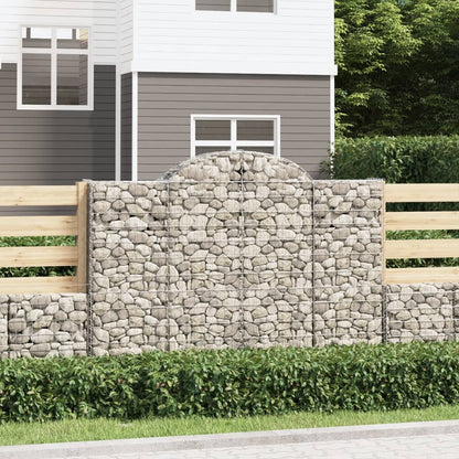 Gabionkurver buede 9 stk 200x30x140/160 cm galvanisert jern