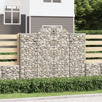 Gabionkurver buede 4 stk 200x30x160/180 cm galvanisert jern