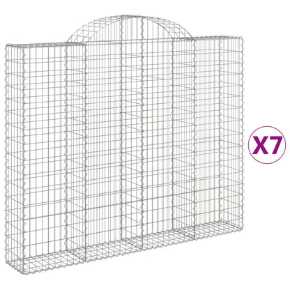 Gabionkurver buede 7 stk 200x30x160/180 cm galvanisert jern