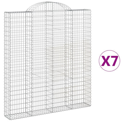 Gabionkurver buede 7 stk 200x30x220/240 cm galvanisert jern