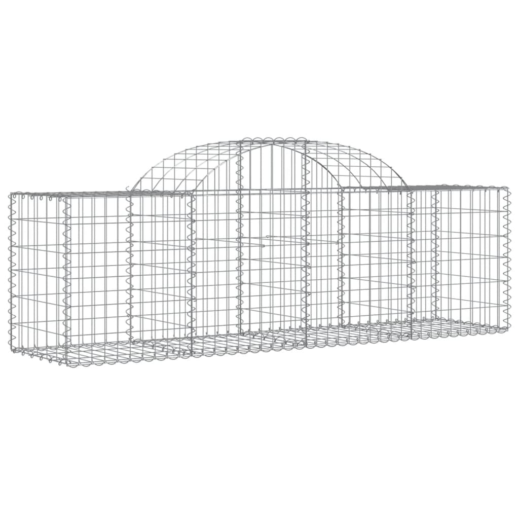 Gabionkurver buede 4 stk 200x50x60/80 cm galvanisert jern