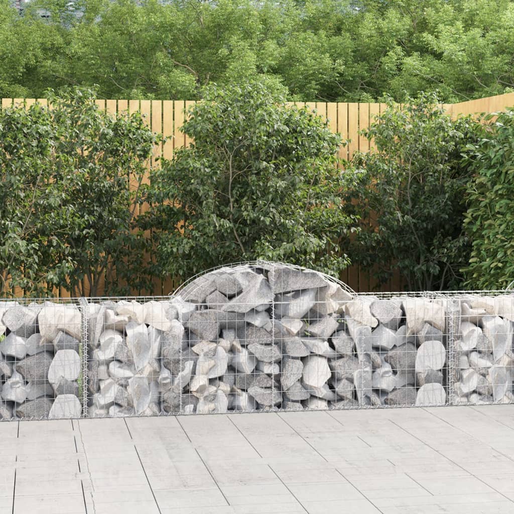 Gabionkurver buede 4 stk 200x50x60/80 cm galvanisert jern