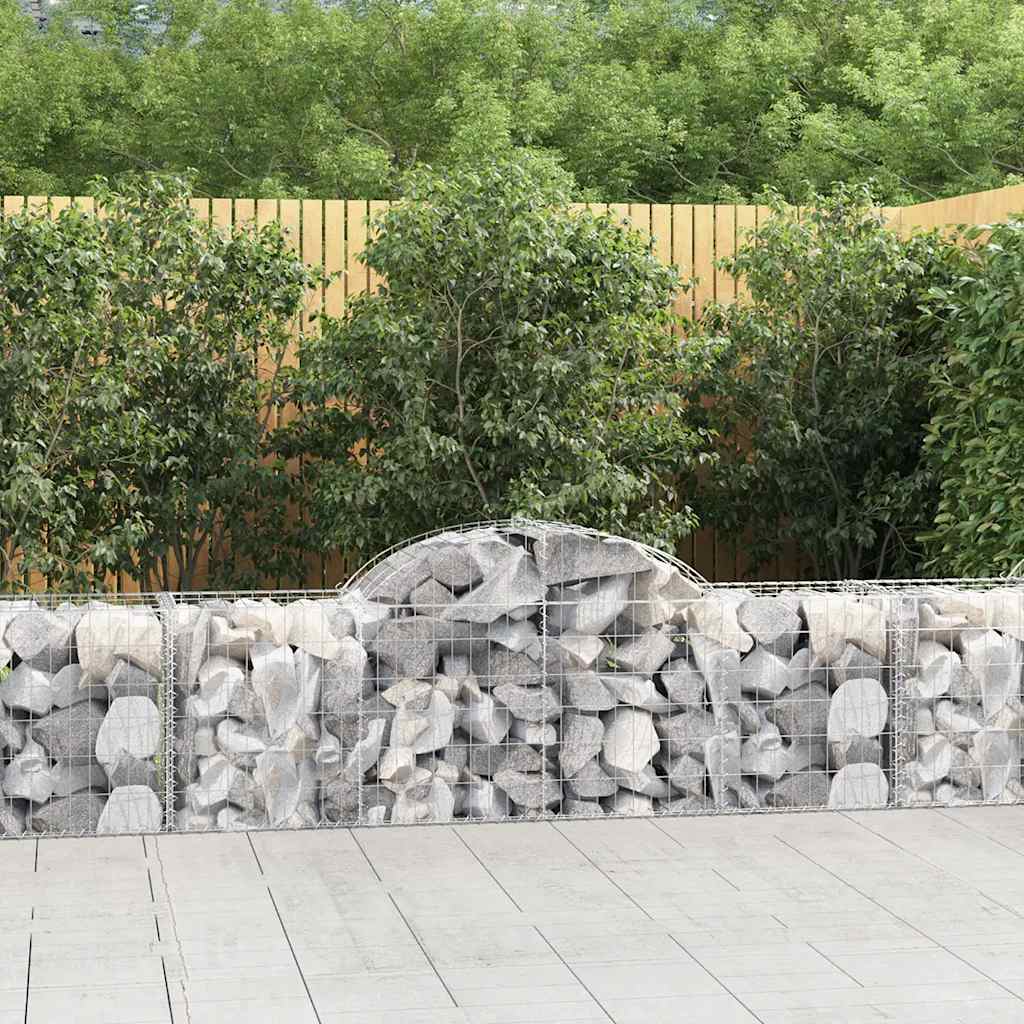 Gabionkurver buede 12 stk 200x50x60/80 cm galvanisert jern