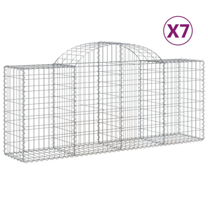 Gabionkurver buede 7 stk 200x50x80/100 cm galvanisert jern