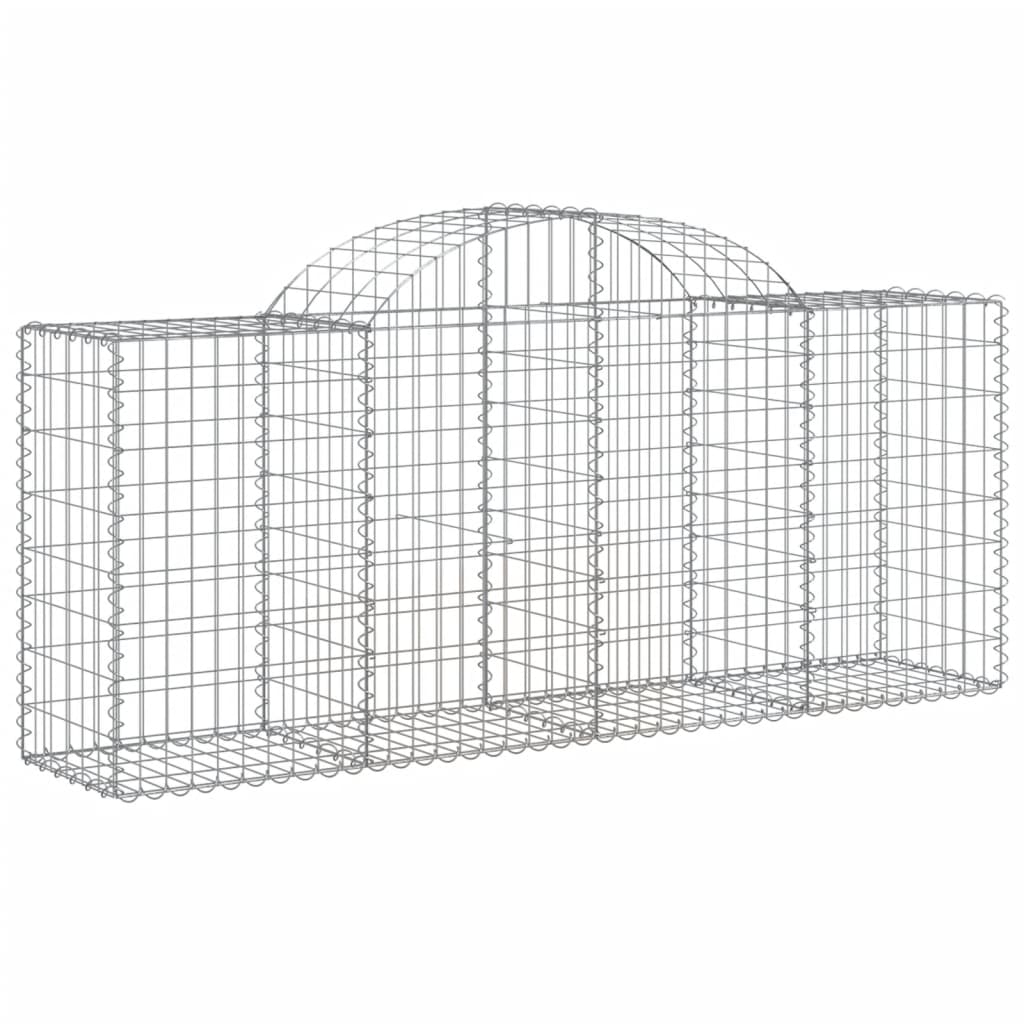 Gabionkurver buede 7 stk 200x50x80/100 cm galvanisert jern