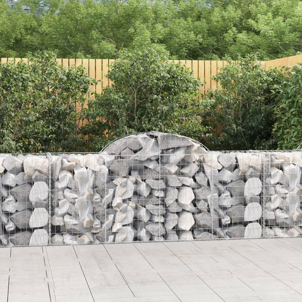 Gabionkurver buede 7 stk 200x50x80/100 cm galvanisert jern