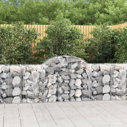 Gabionkurver buede 7 stk 200x50x80/100 cm galvanisert jern