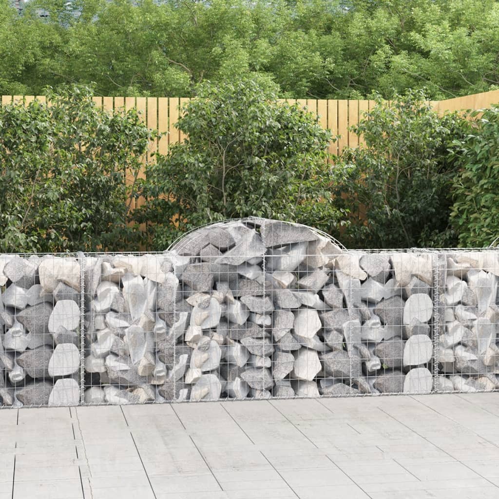 Gabionkurver buede 40 stk 200x50x80/100 cm galvanisert jern