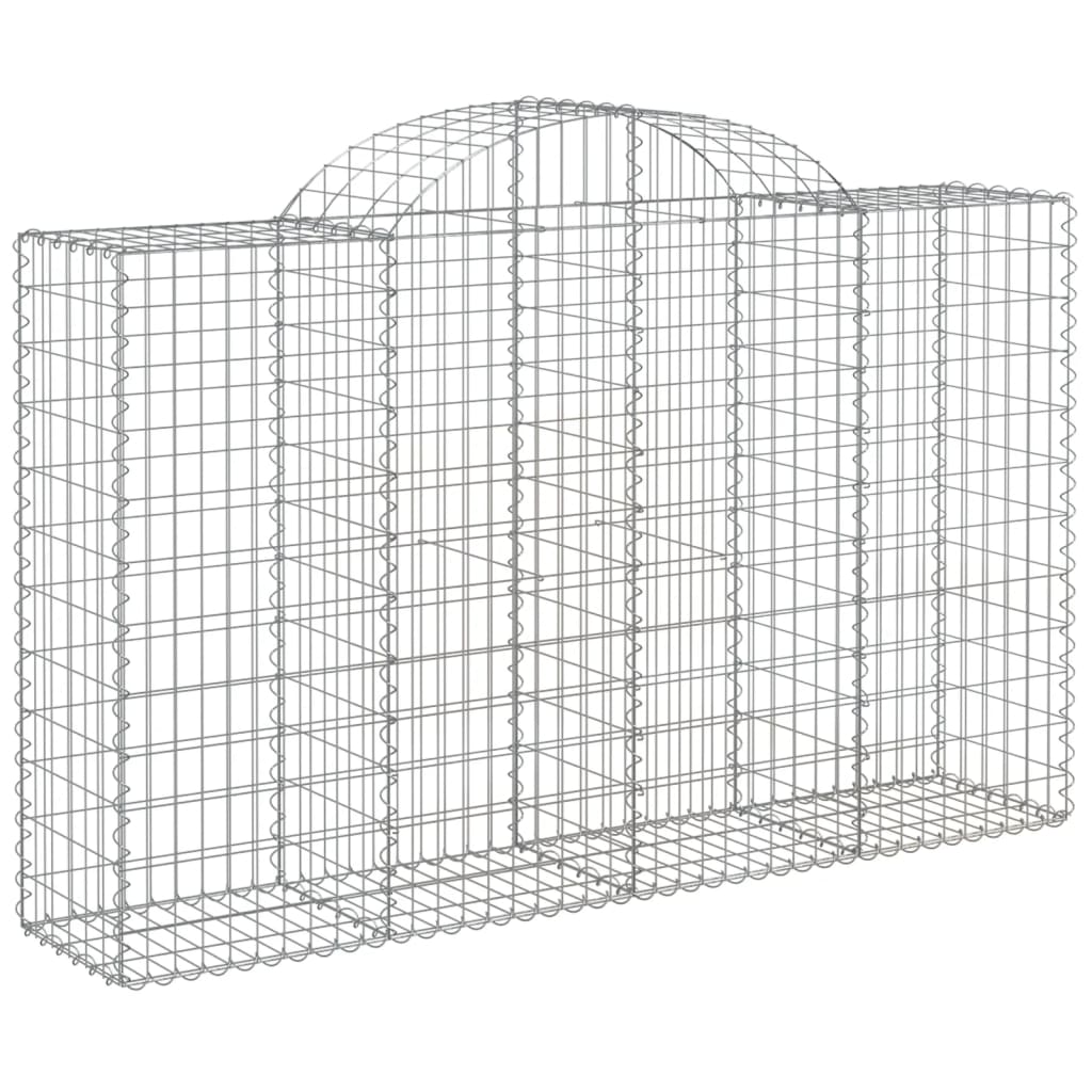 Gabionkurver buede 2 stk 200x50x120/140 cm galvanisert jern
