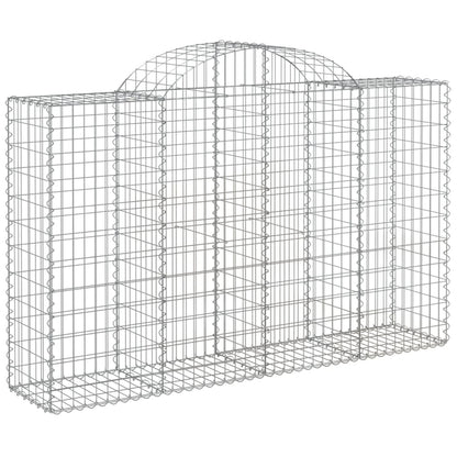 Gabionkurver buede 2 stk 200x50x120/140 cm galvanisert jern