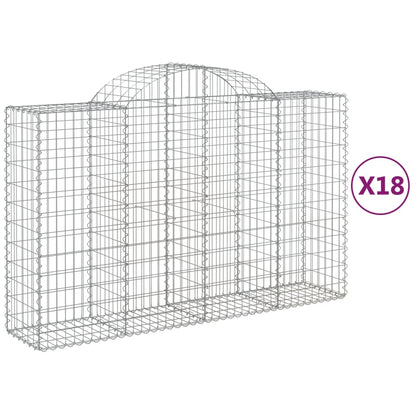 Gabionkurver buede 18 stk 200x50x120/140 cm galvanisert jern