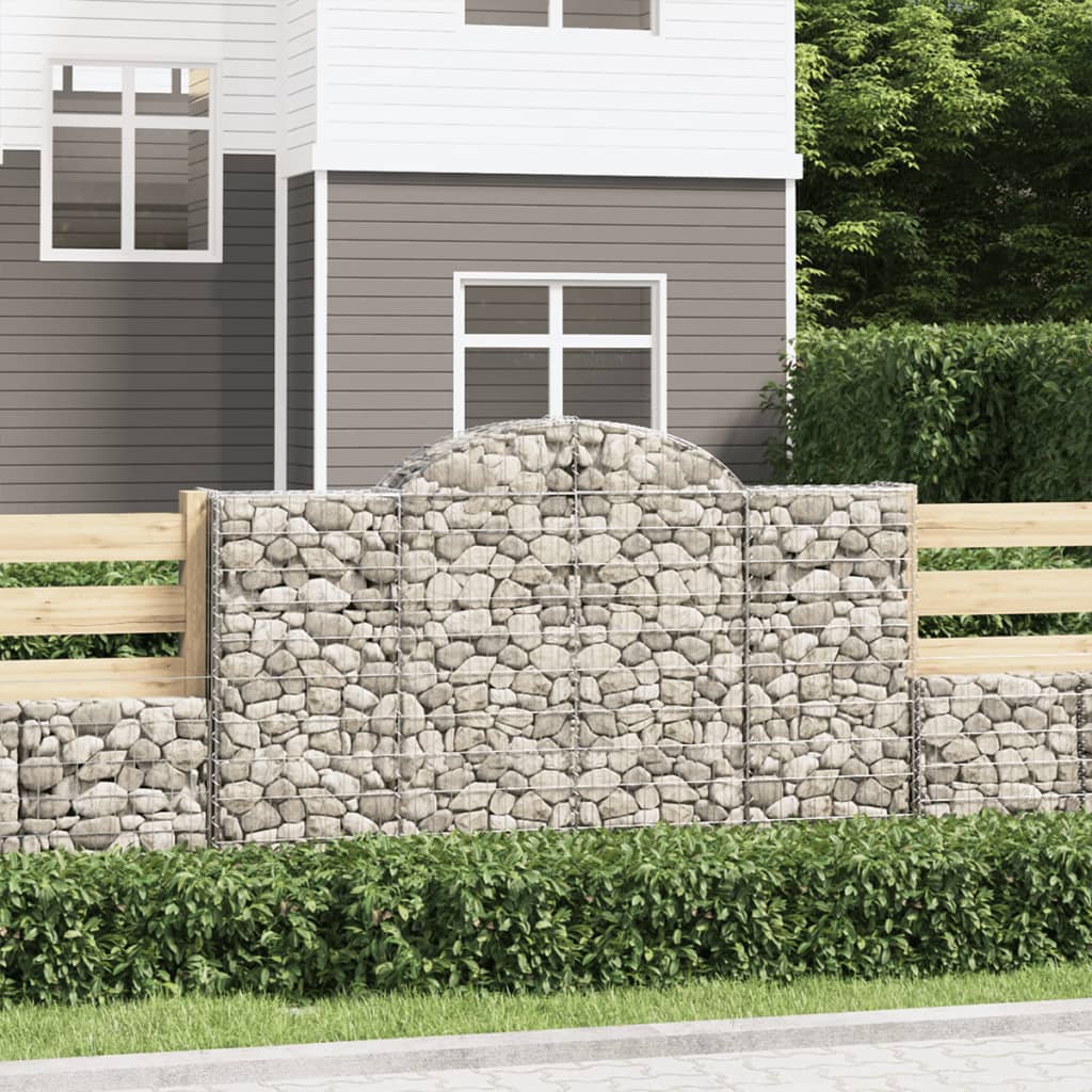 Gabionkurver buede 18 stk 200x50x120/140 cm galvanisert jern