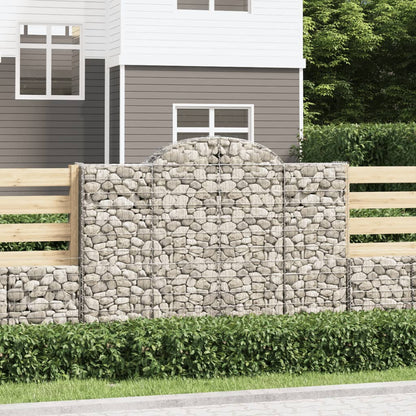 Gabionkurver buede 6 stk 200x50x140/160 cm galvanisert jern