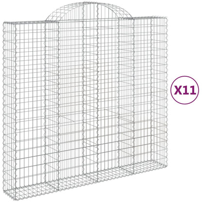 Gabionkurver buede 11 stk 200x50x180/200 cm galvanisert jern
