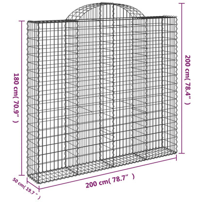 Gabionkurver buede 11 stk 200x50x180/200 cm galvanisert jern