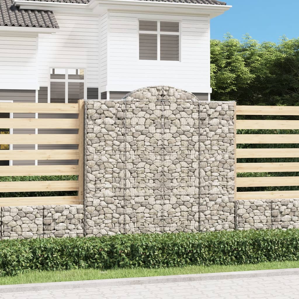 Gabionkurver buede 5 stk 200x50x200/220 cm galvanisert jern