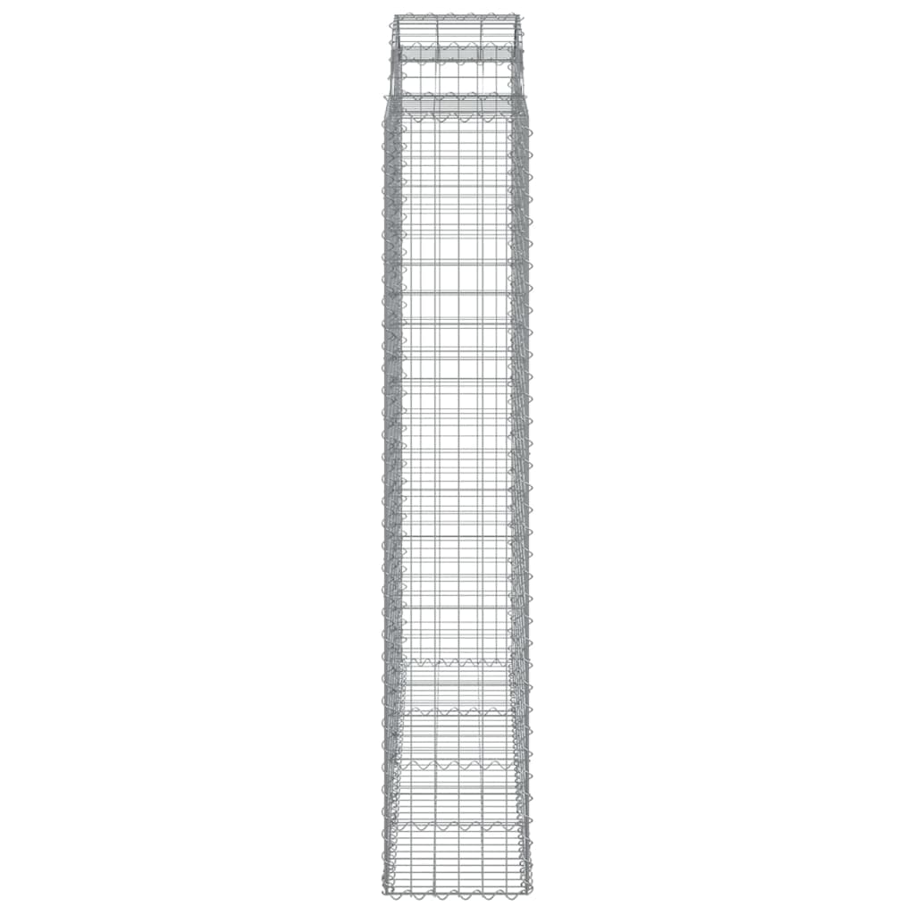 Gabionkurver buede 4 stk 200x50x220/240 cm galvanisert jern