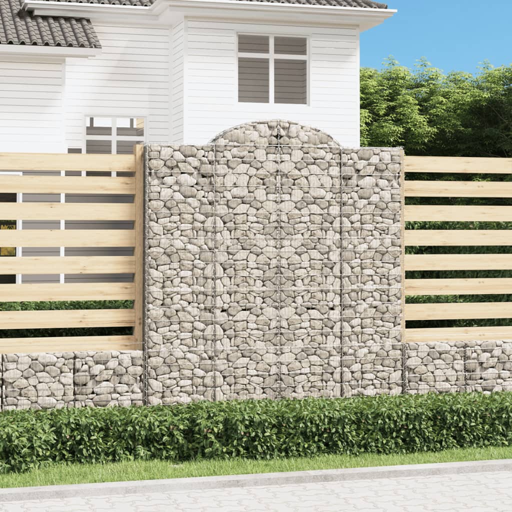 Gabionkurver buede 4 stk 200x50x220/240 cm galvanisert jern
