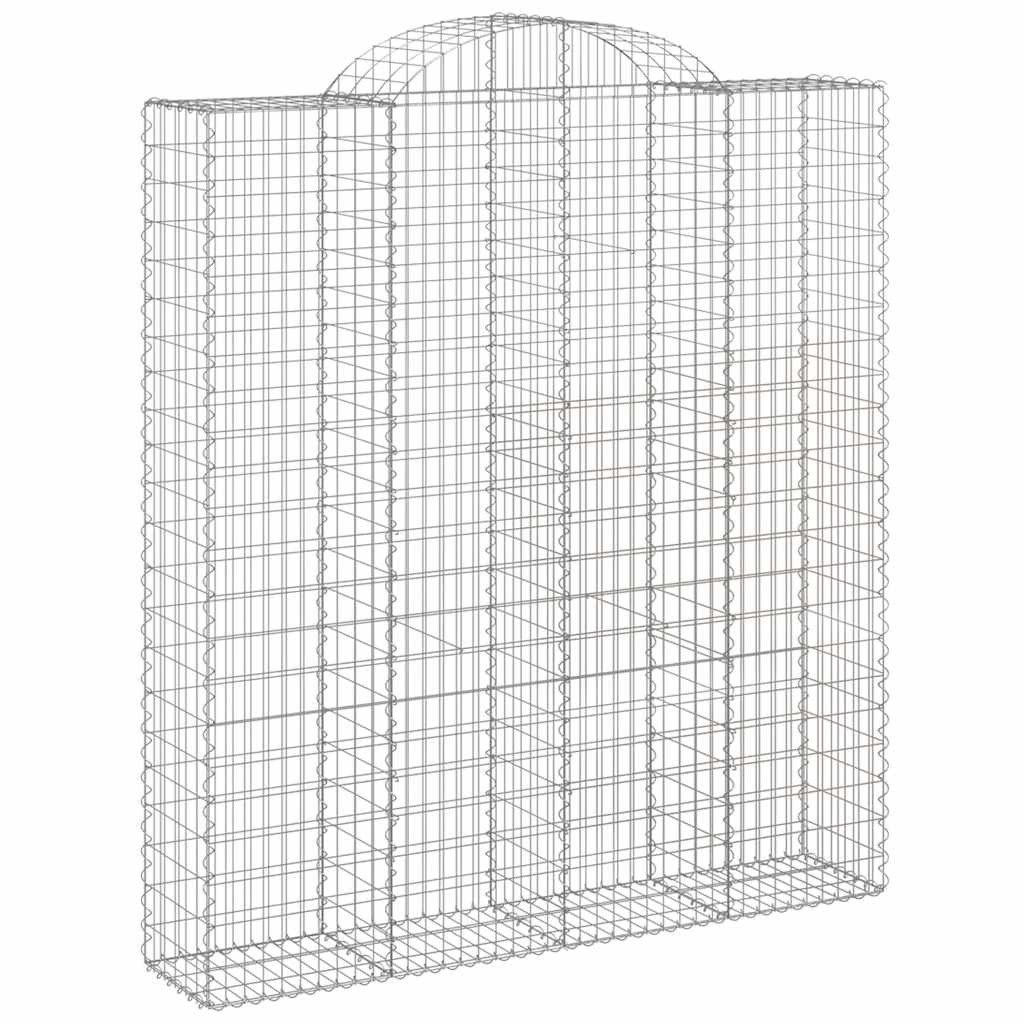 Gabionkurver buede 9 stk 200x50x220/240 cm galvanisert jern