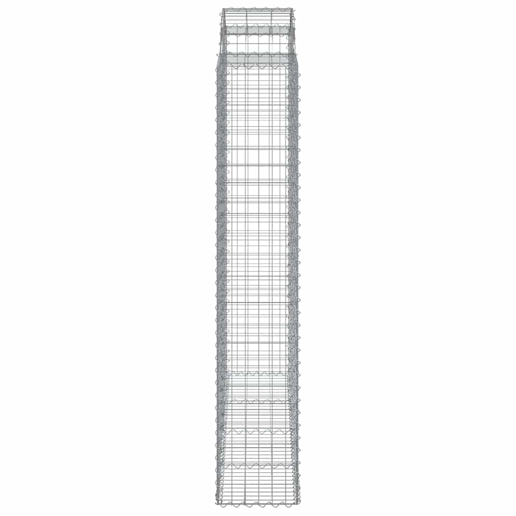 Gabionkurver buede 9 stk 200x50x220/240 cm galvanisert jern