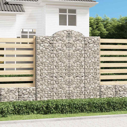 Gabionkurver buede 9 stk 200x50x220/240 cm galvanisert jern