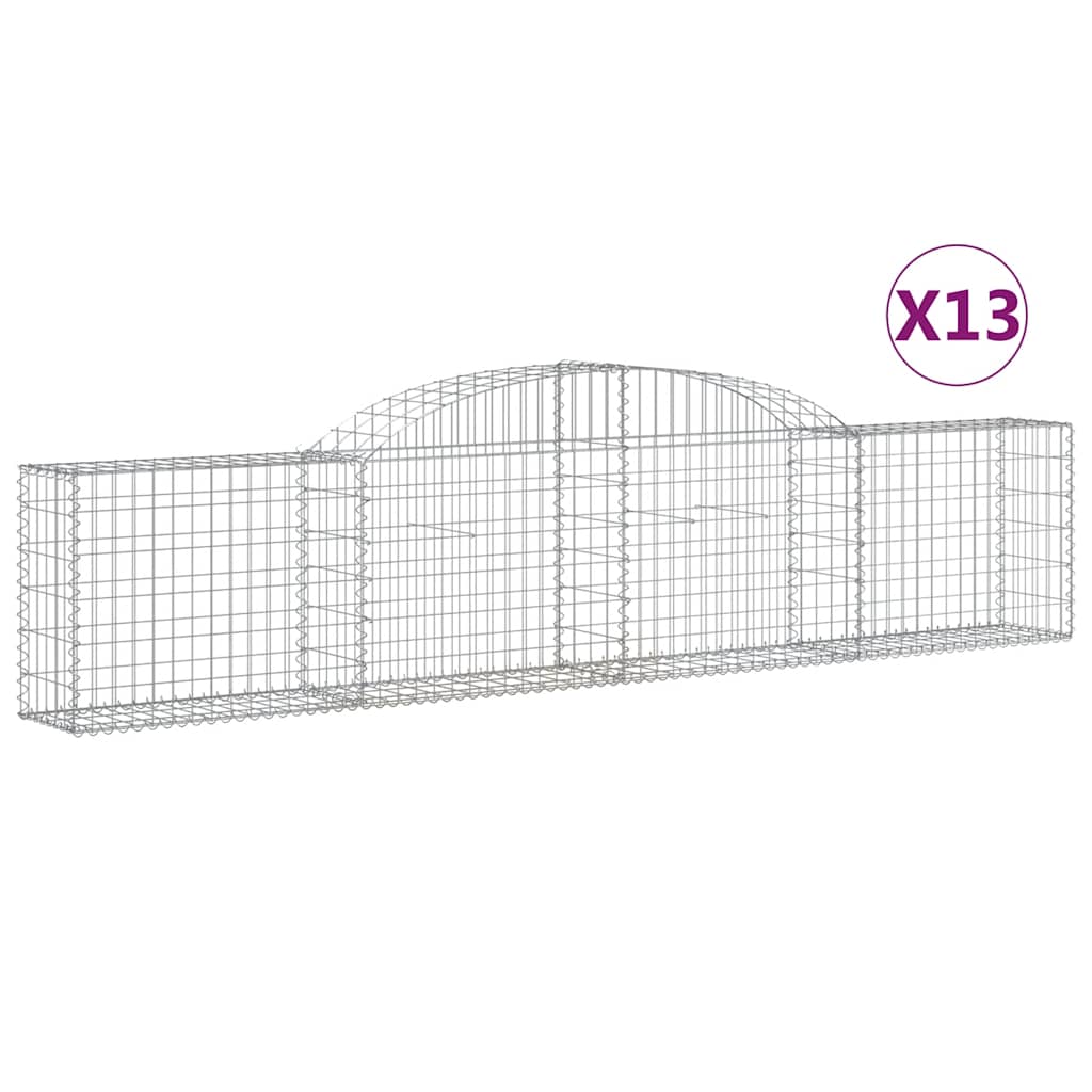 Gabionkurver buede 13 stk 300x30x60/80 cm galvanisert jern