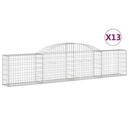 Gabionkurver buede 13 stk 300x30x60/80 cm galvanisert jern