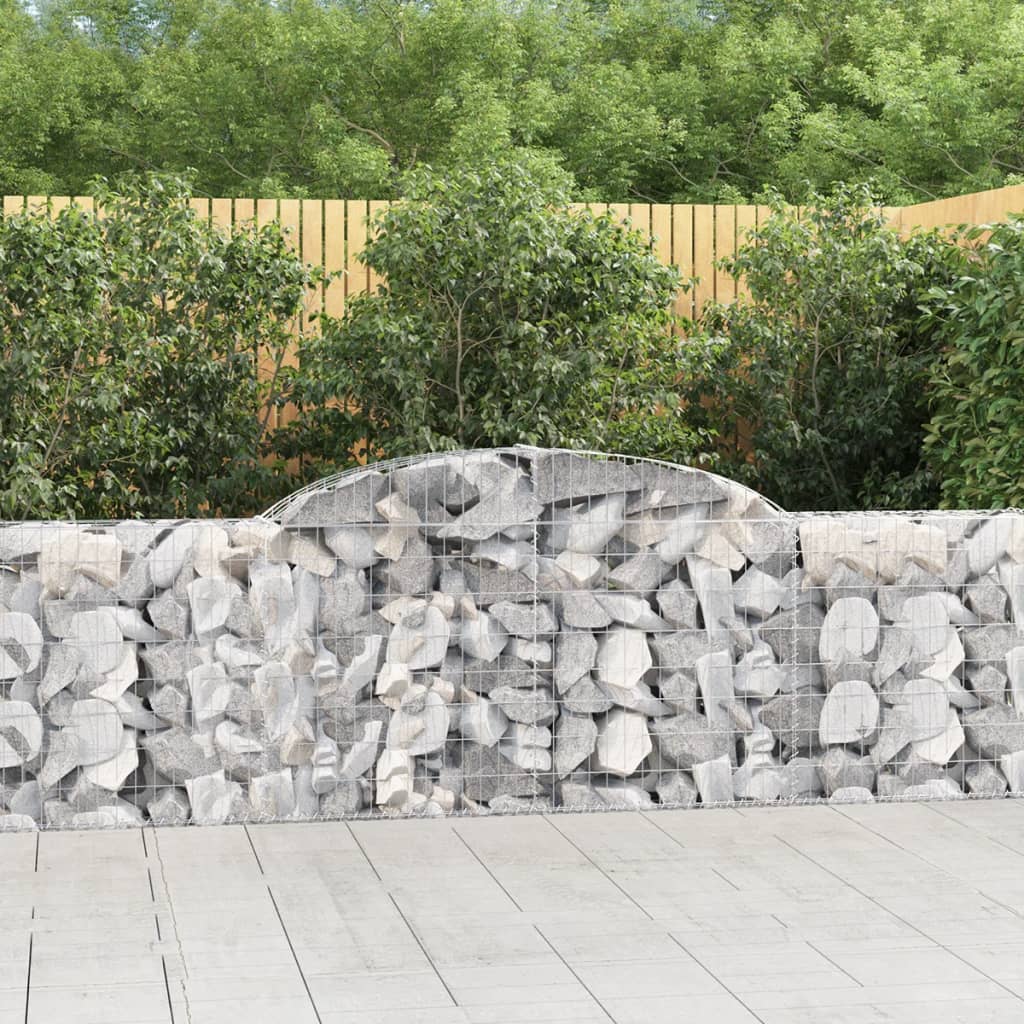 Gabionkurver buede 9 stk 300x30x80/100 cm galvanisert jern