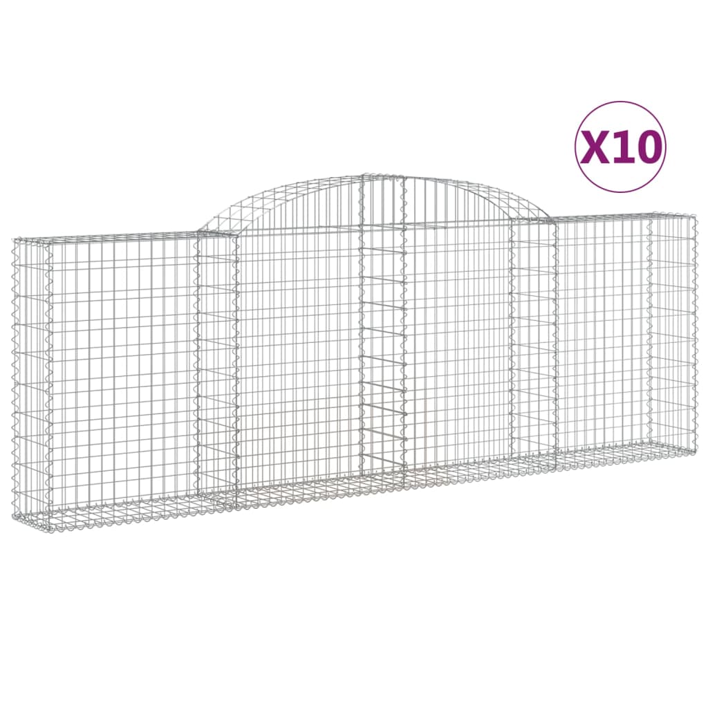 Gabionkurver buede 10 stk 300x30x100/120 cm galvanisert jern