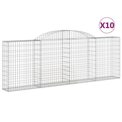 Gabionkurver buede 10 stk 300x30x100/120 cm galvanisert jern