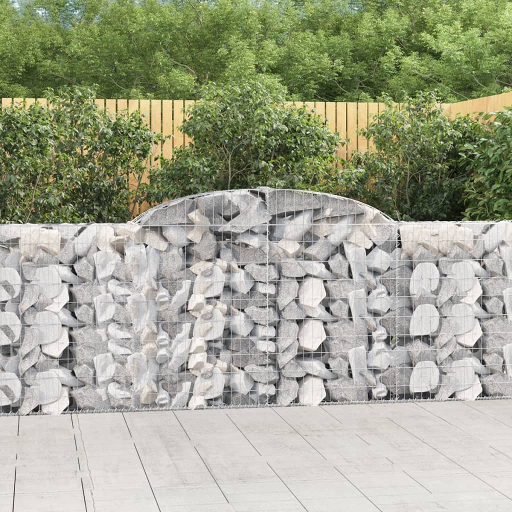 Gabionkurver buede 10 stk 300x30x100/120 cm galvanisert jern