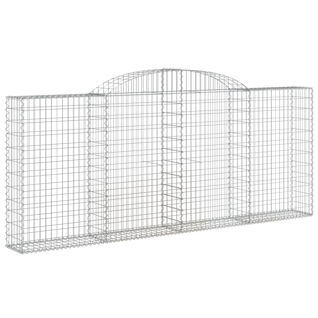 Gabionkurver buede 4 stk 300x30x120/140 cm galvanisert jern