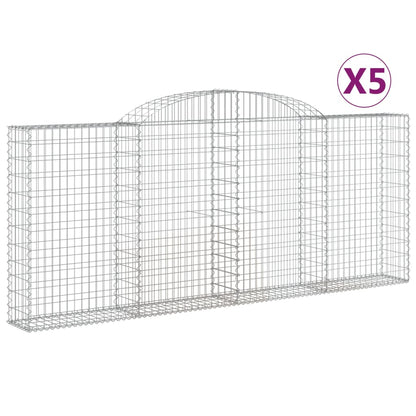 Gabionkurver buede 5 stk 300x30x120/140 cm galvanisert jern