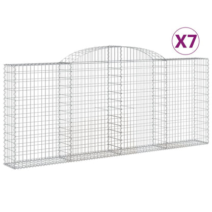 Gabionkurver buede 7 stk 300x30x120/140 cm galvanisert jern