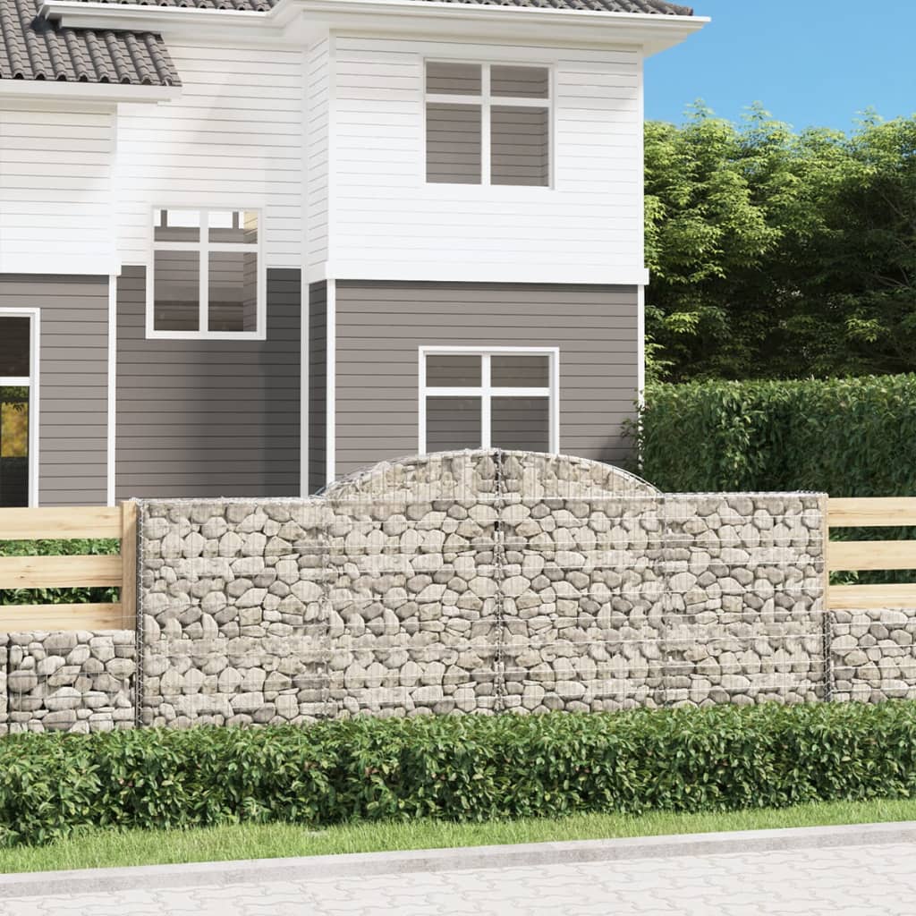 Gabionkurver buede 8 stk 300x30x120/140 cm galvanisert jern