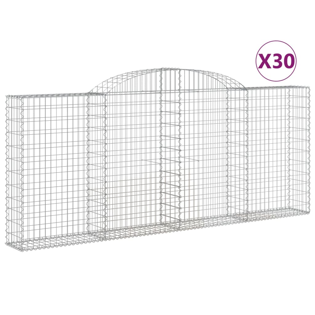 Gabionkurver buede 30 stk 300x30x120/140 cm galvanisert jern