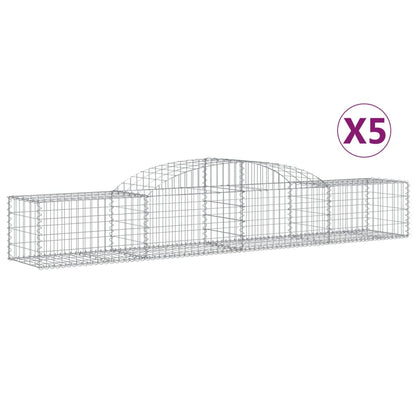 Gabionkurver buede 5 stk 300x50x40/60 cm galvanisert jern