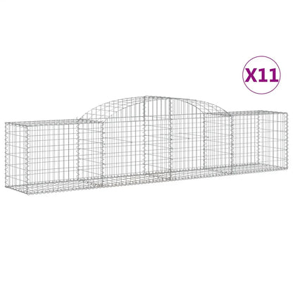 Gabionkurver buede 11 stk 300x50x60/80 cm galvanisert jern