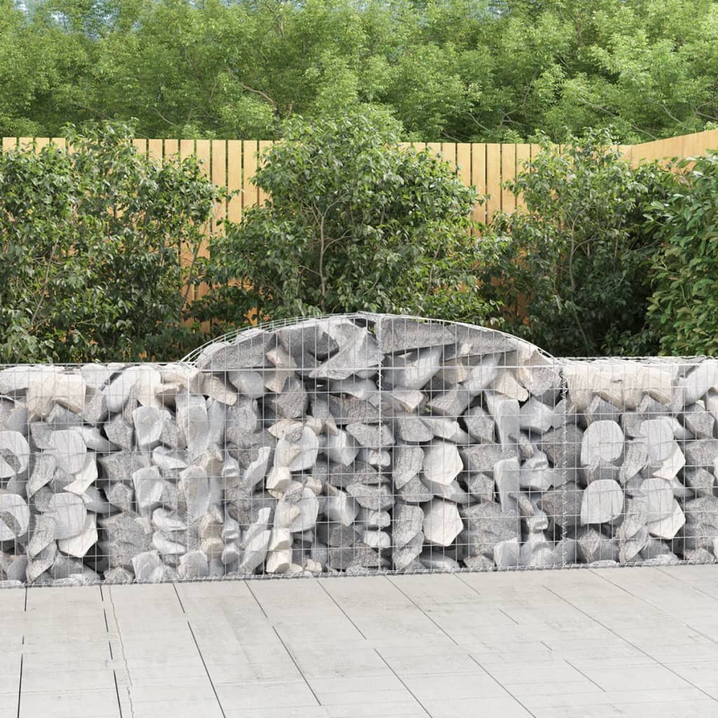 Gabionkurver buede 6 stk 300x50x80/100 cm galvanisert jern