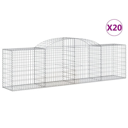 Gabionkurver buede 20 stk 300x50x80/100 cm galvanisert jern