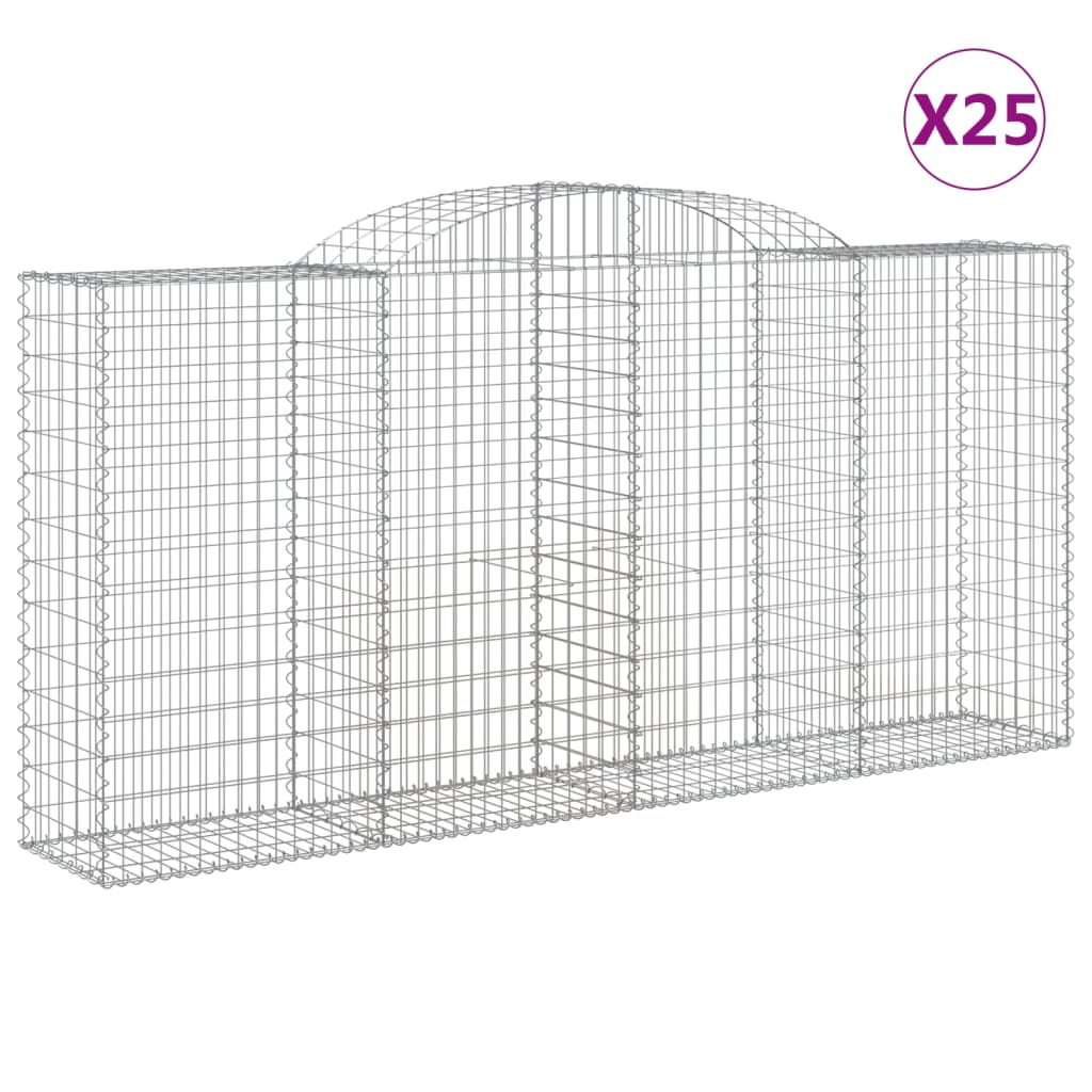 Gabionkurver buede 25 stk 300x50x140/160 cm galvanisert jern