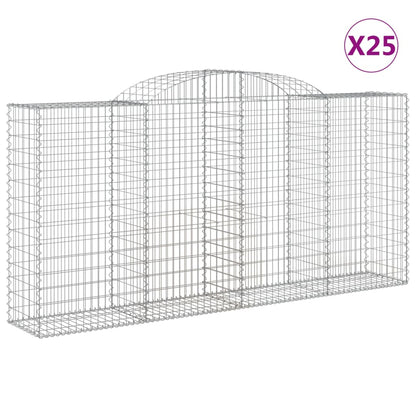 Gabionkurver buede 25 stk 300x50x140/160 cm galvanisert jern