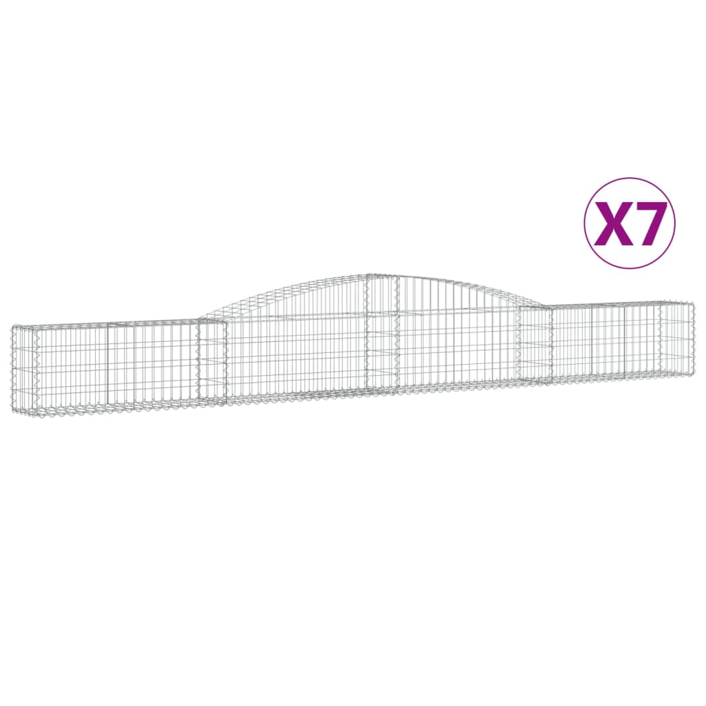 Gabionkurver buede 7 stk 400x30x40/60 cm galvanisert jern