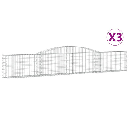 Gabionkurver buede 3 stk 400x30x60/80 cm galvanisert jern