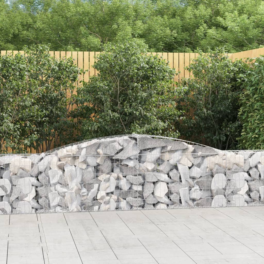 Gabionkurver buede 8 stk 400x30x60/80 cm galvanisert jern