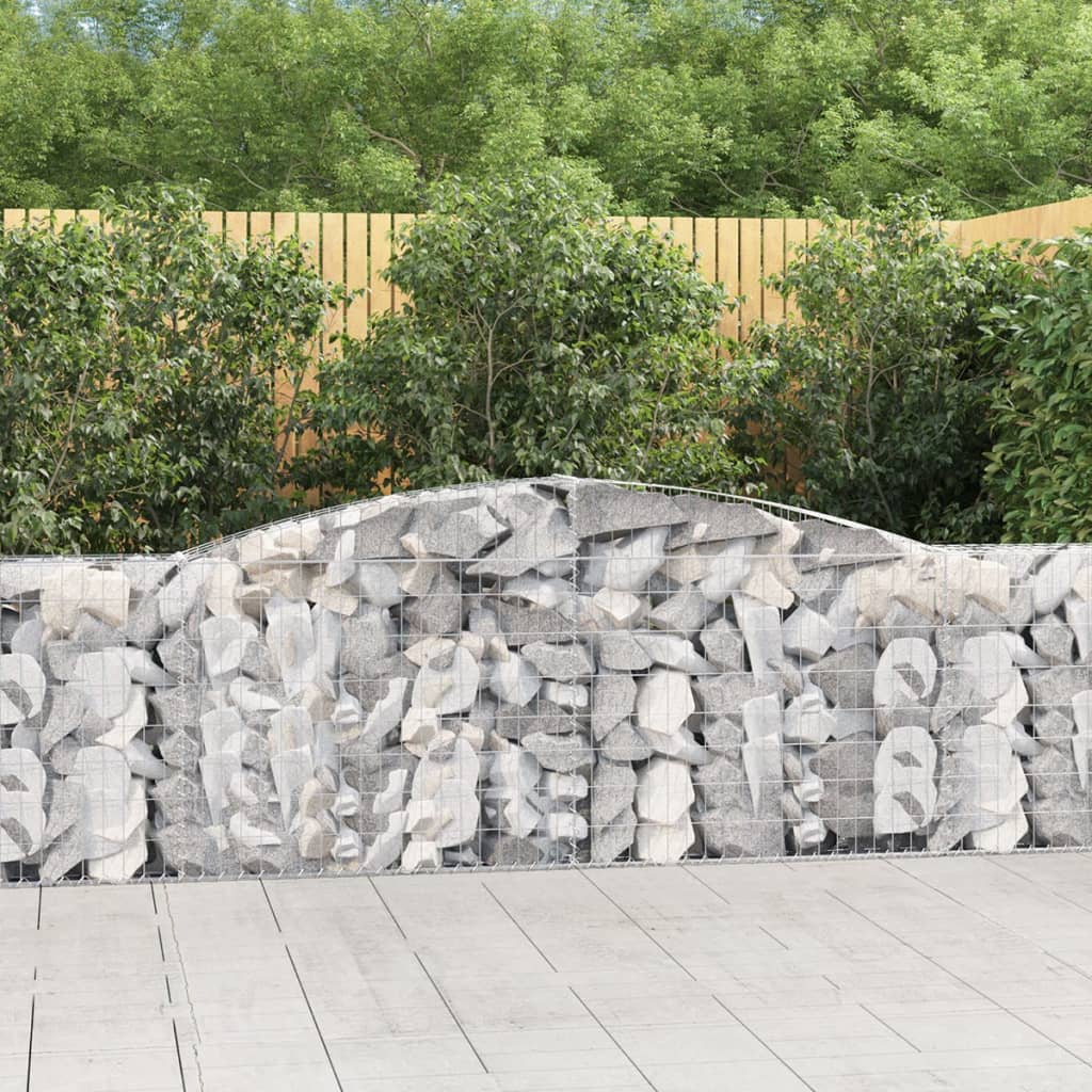 Gabionkurver buede 9 stk 400x30x80/100 cm galvanisert jern
