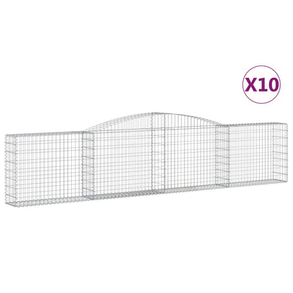 Gabionkurver buede 10 stk 400x30x80/100 cm galvanisert jern