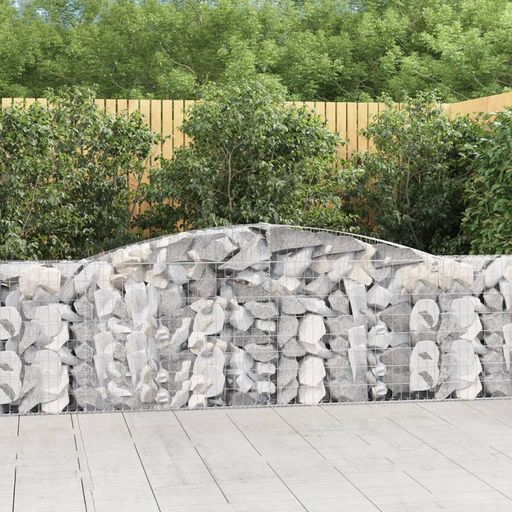 Gabionkurver buede 10 stk 400x30x80/100 cm galvanisert jern