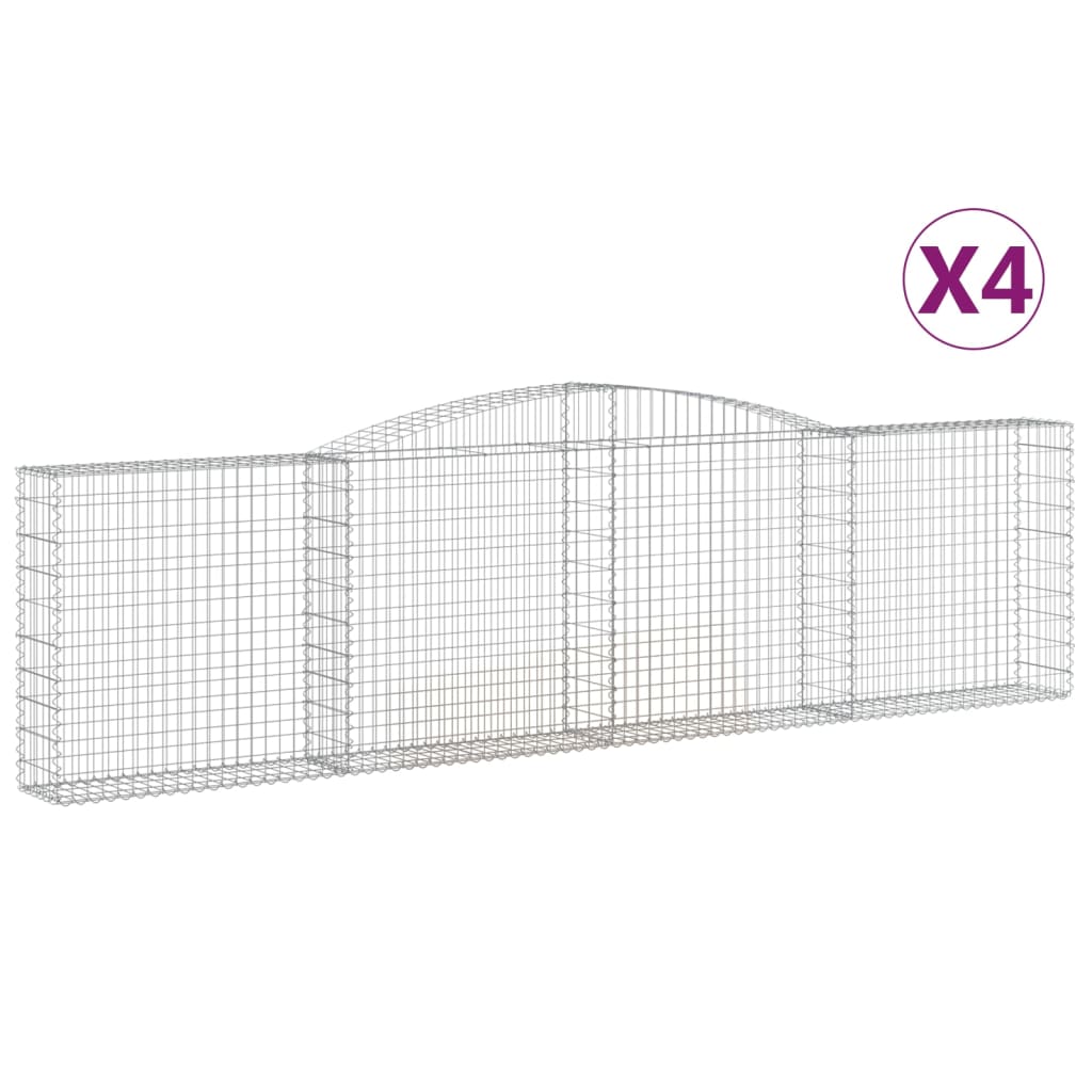 Gabionkurver buede 4 stk 400x30x100/120 cm galvanisert jern