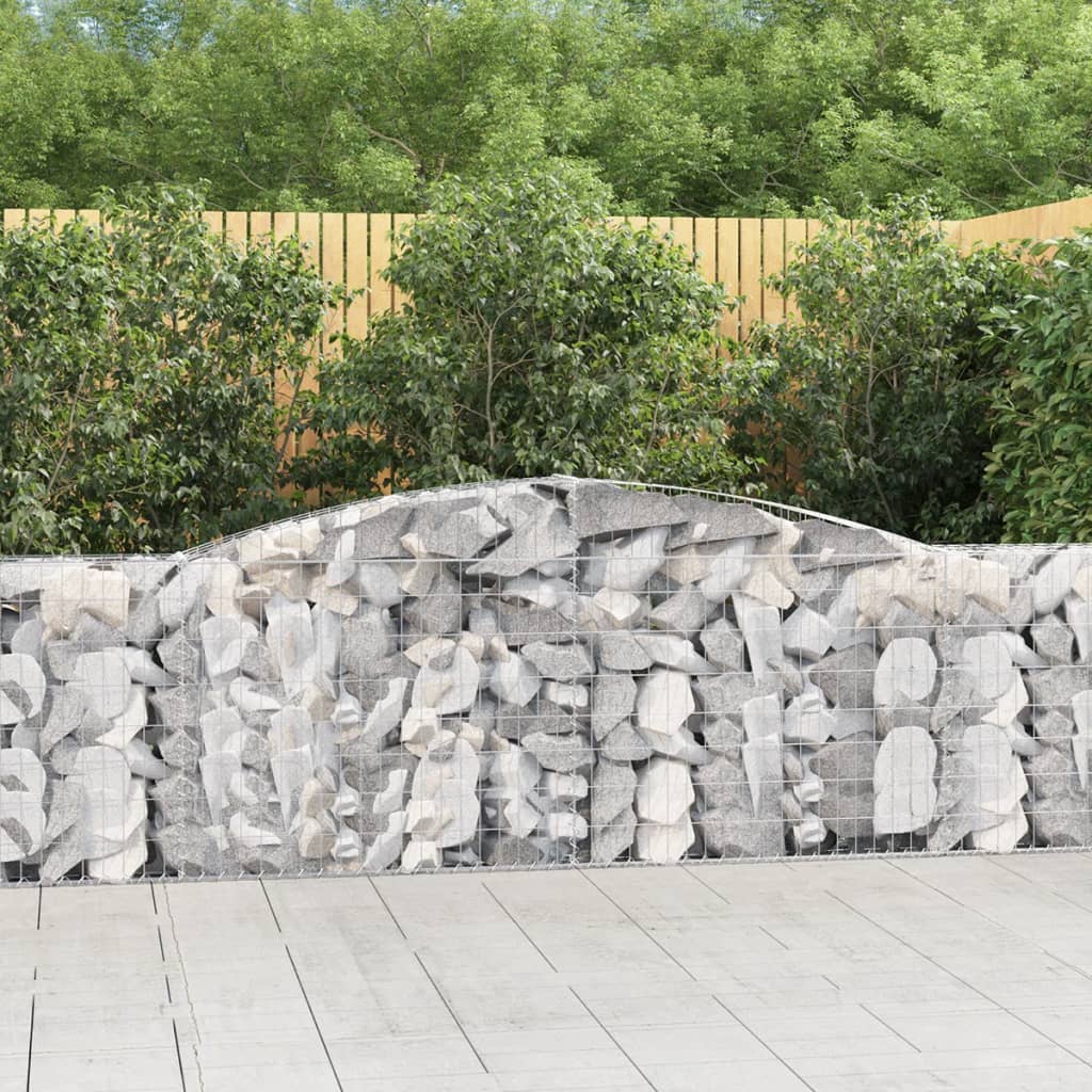 Gabionkurver buede 4 stk 400x30x100/120 cm galvanisert jern